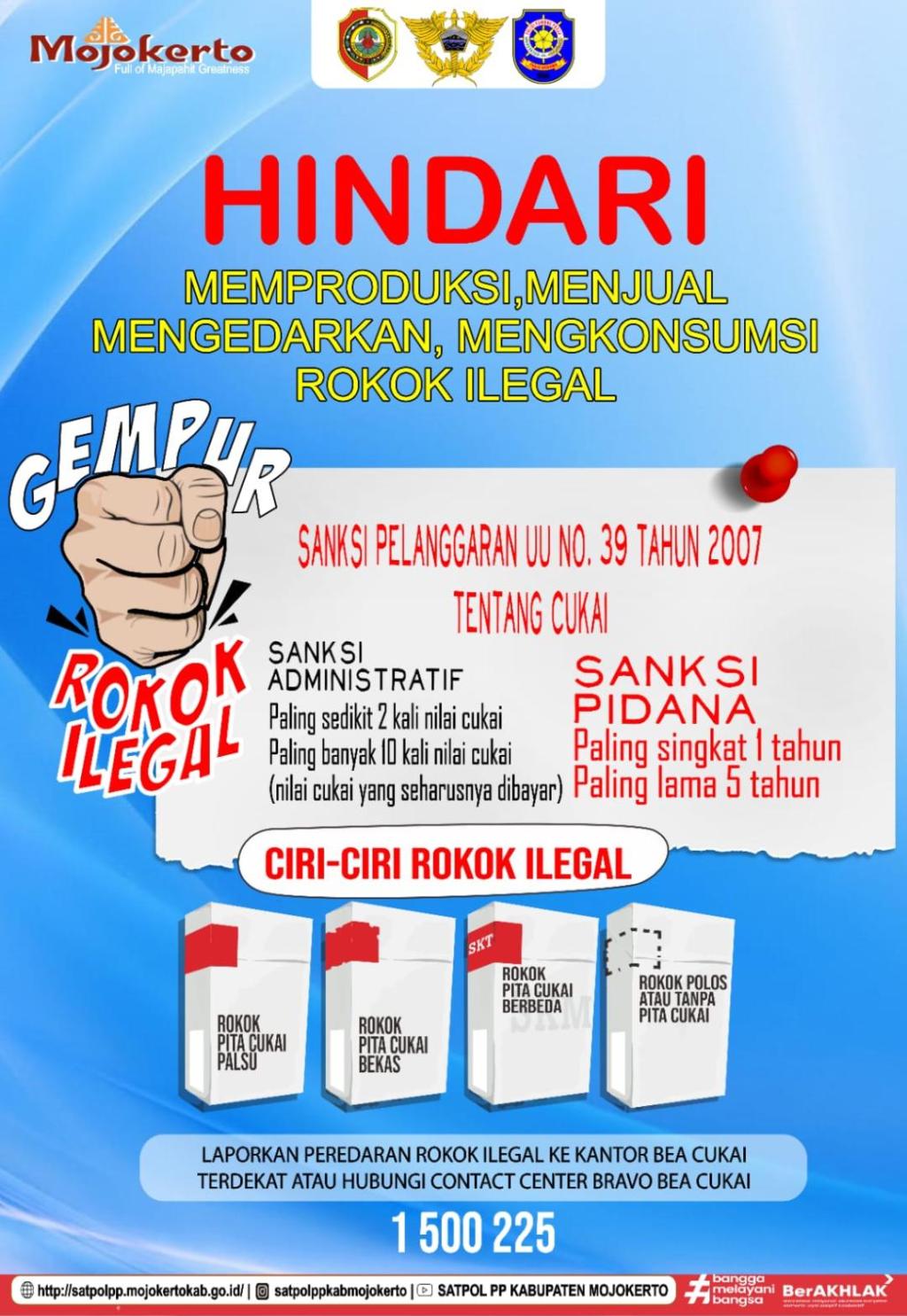 Iklan Cukai Pemerintah Kabupaten Mojokerto Gempur Rokok Ilegal Tahun&nbsp;2024